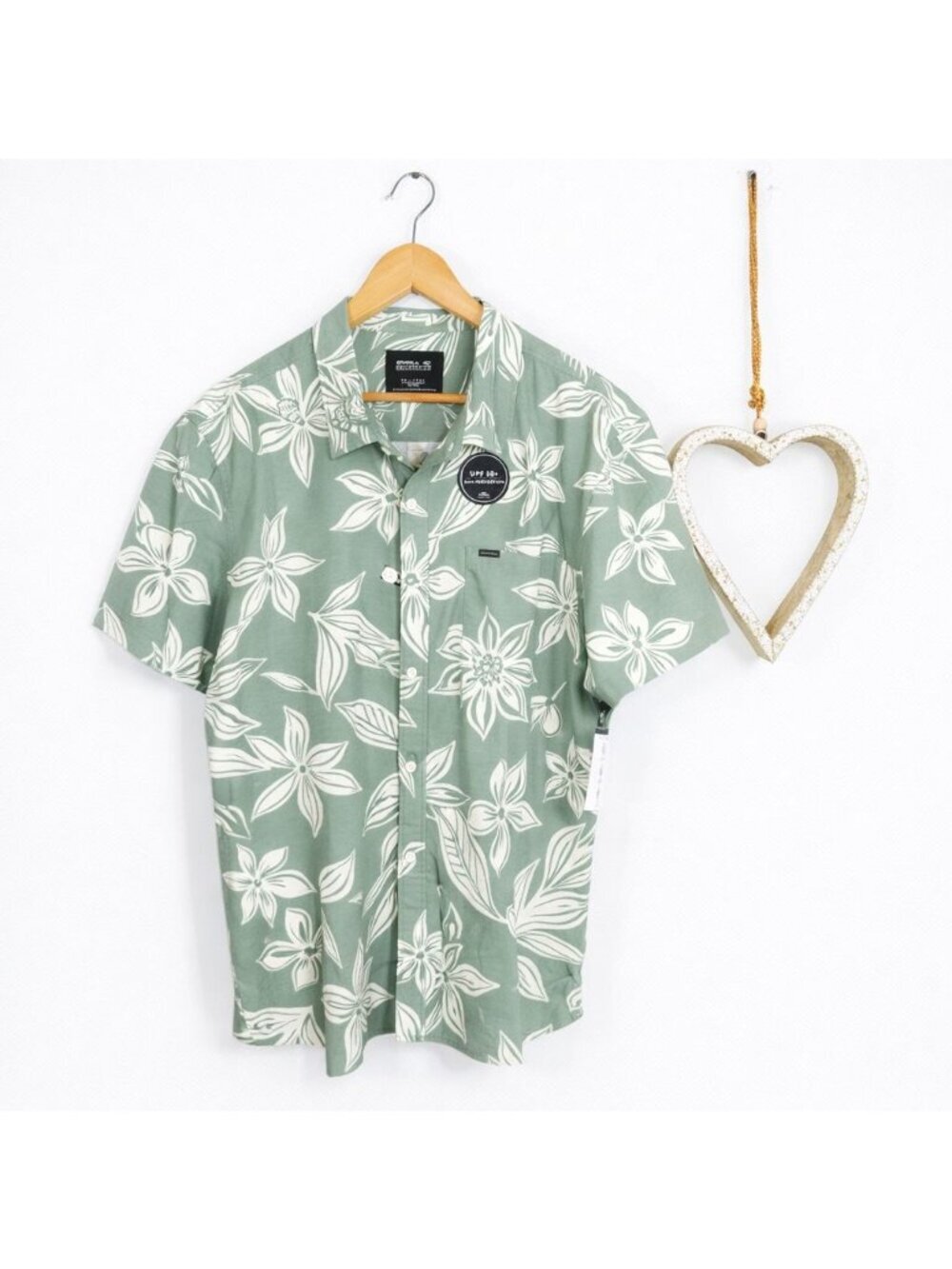 O'Neill Trvlr Series Men's Tropical Floral Button Down Shirt Green Hawaiian XXL
